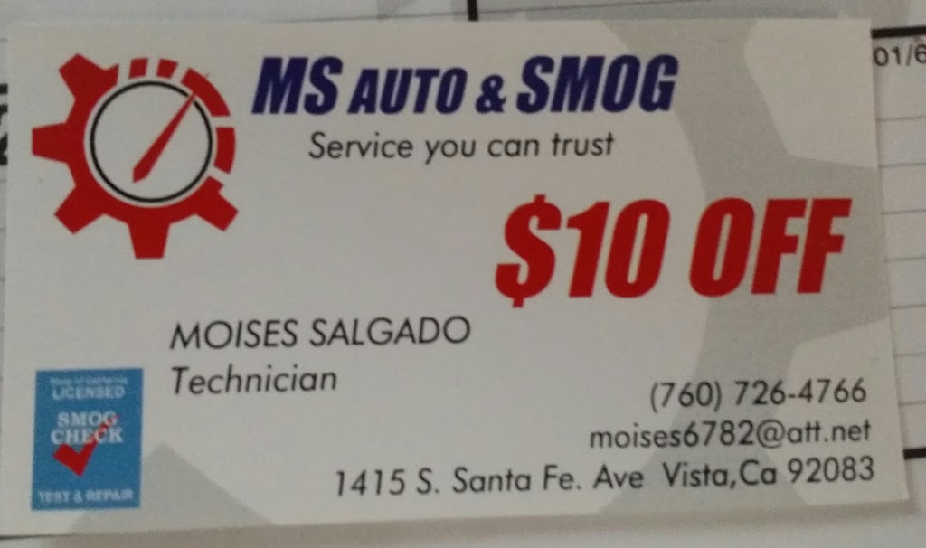 MS Auto & Smog | 1415 S Santa Fe Ave, Vista, CA 92083, USA | Phone: (760) 726-4766