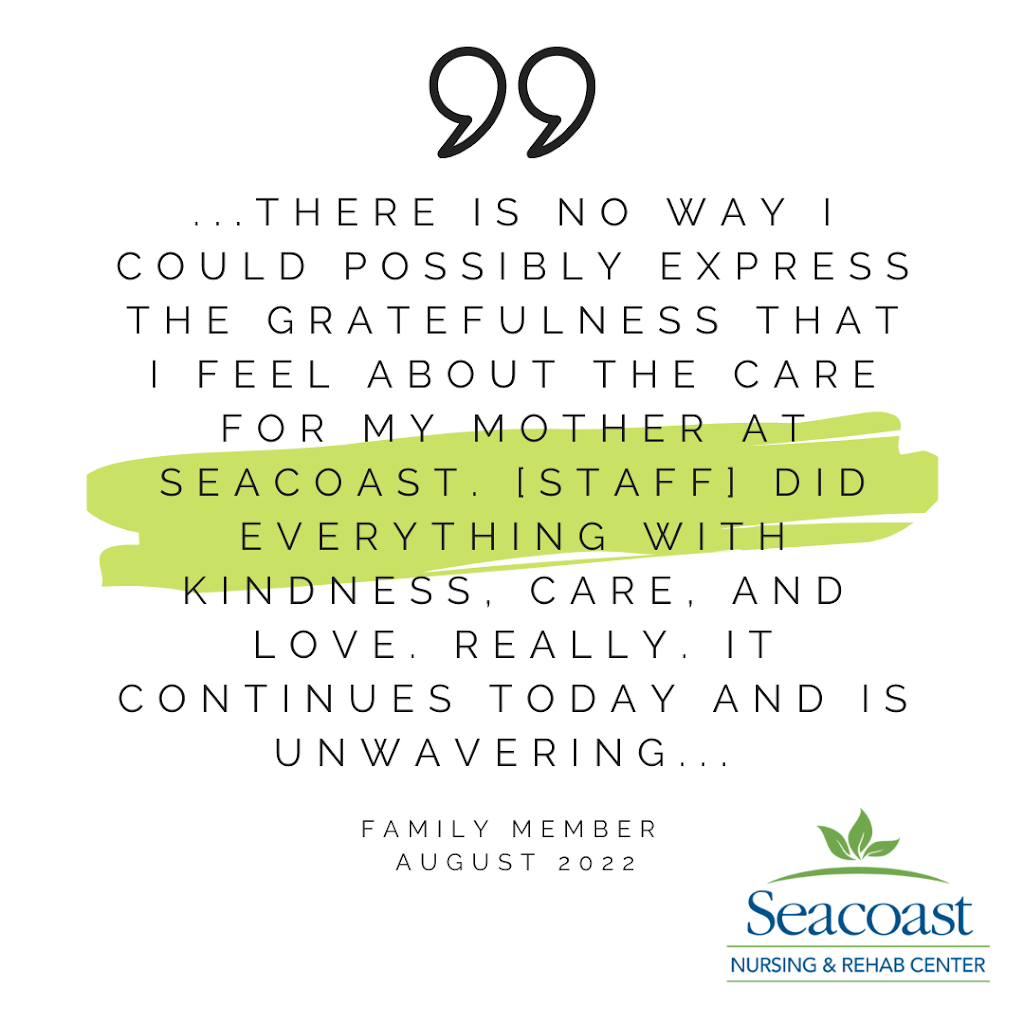 Seacoast Nursing and Rehabilitation Center | 292 Washington St, Gloucester, MA 01930, USA | Phone: (978) 283-0300