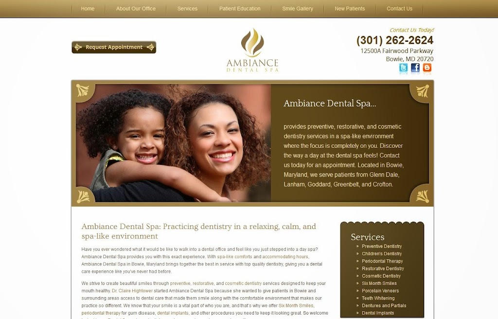 Ambiance Dental Spa | 12500 Fairwood Pkwy A, Bowie, MD 20720, USA | Phone: (301) 262-2624