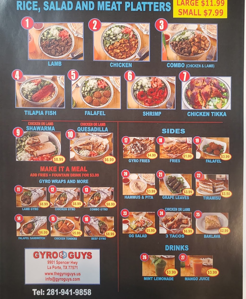 The Gyro Guys La Porte | 9901 Spencer Hwy Suite B, La Porte, TX 77571 | Phone: (281) 941-9858