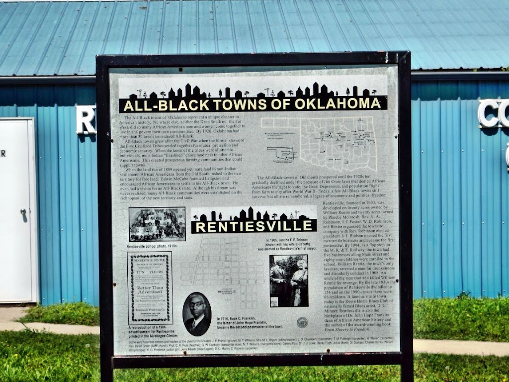 Rentiesville City Office | 101 N Mc Intosh St, Rentiesville, OK 74459, USA | Phone: (918) 473-1577