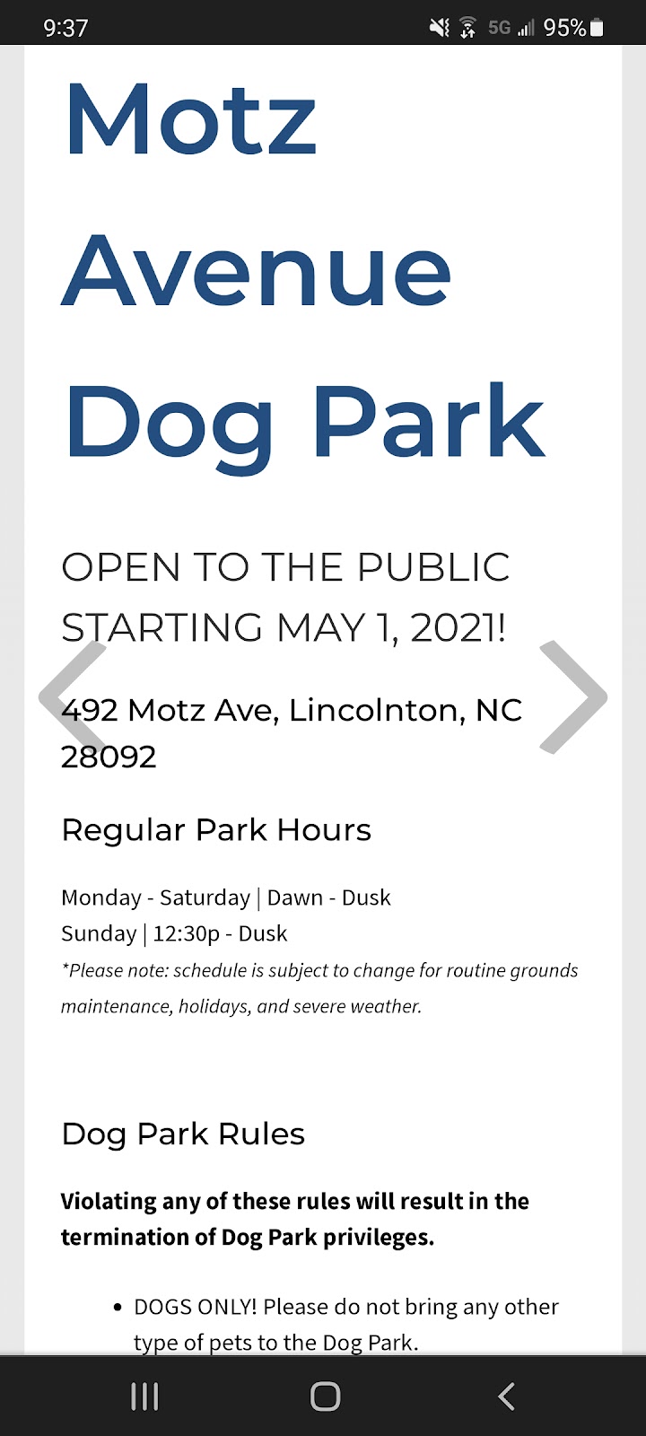 Motz Avenue Dog Park | 492 Motz Ave, Lincolnton, NC 28092, USA | Phone: (704) 736-8980