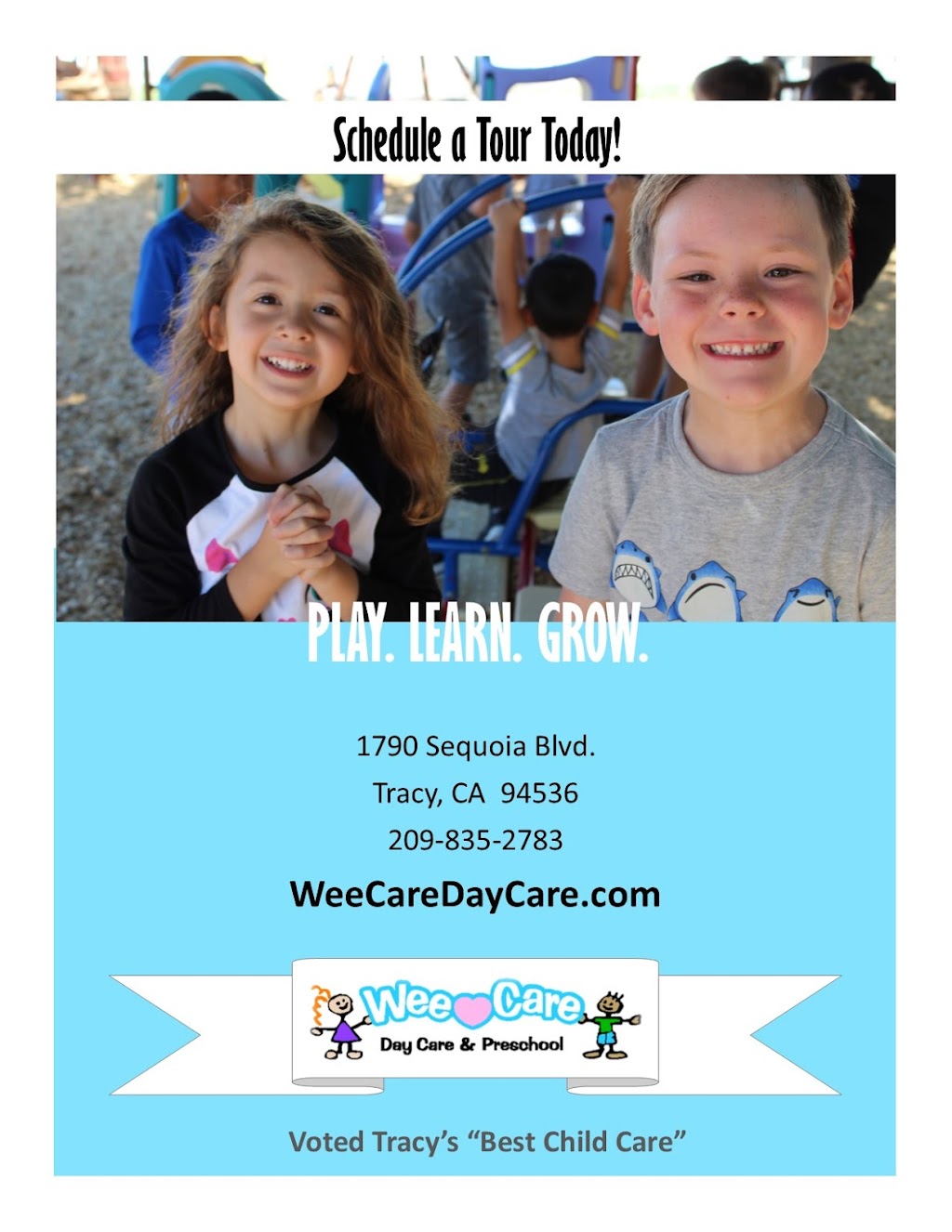 Wee Care Preschool and Child Care | 1790 Sequoia Blvd, Tracy, CA 95376, USA | Phone: (209) 835-2783