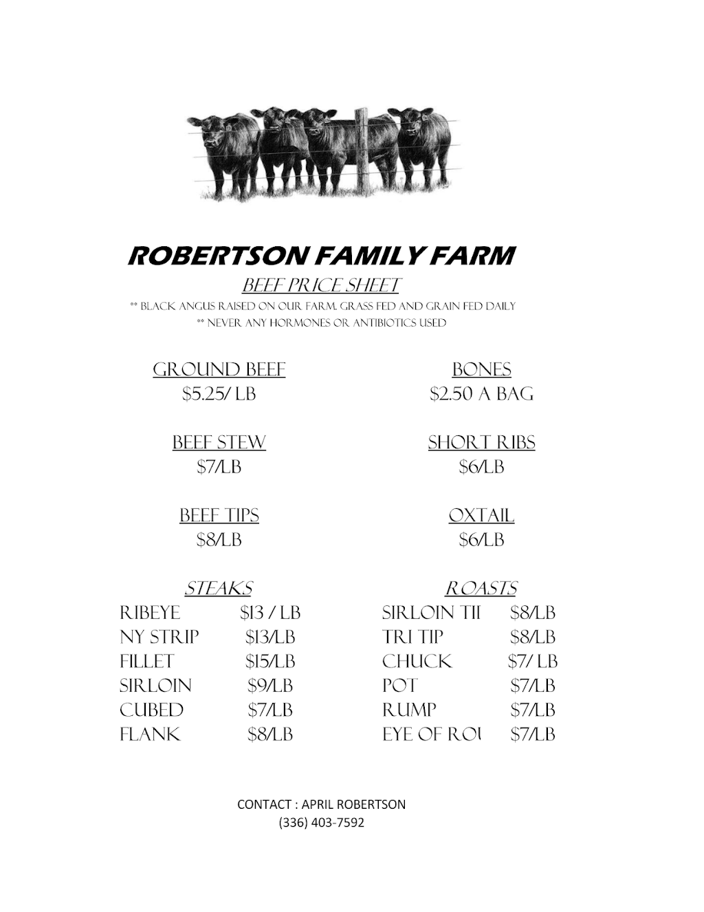 Robertson Family Farm | 390 Mountain View Rd, King, NC 27021, USA | Phone: (336) 403-7592