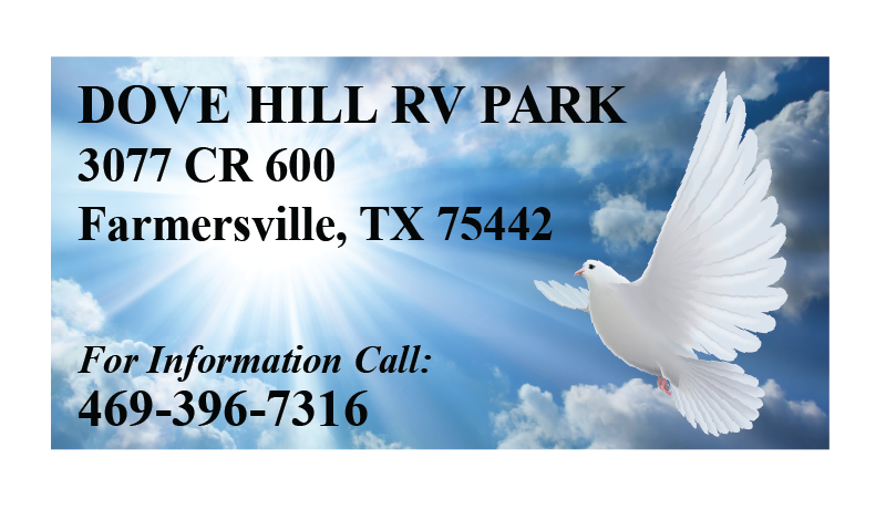 Dove Hill RV Park | 3077 Co Rd 600, Farmersville, TX 75442, USA | Phone: (469) 396-7316