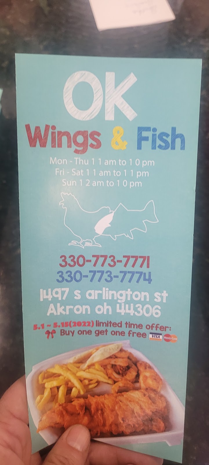 OK Wings & Fish (Formerly Asian Garden) | 1497 S Arlington St, Akron, OH 44306, USA | Phone: (330) 773-7771