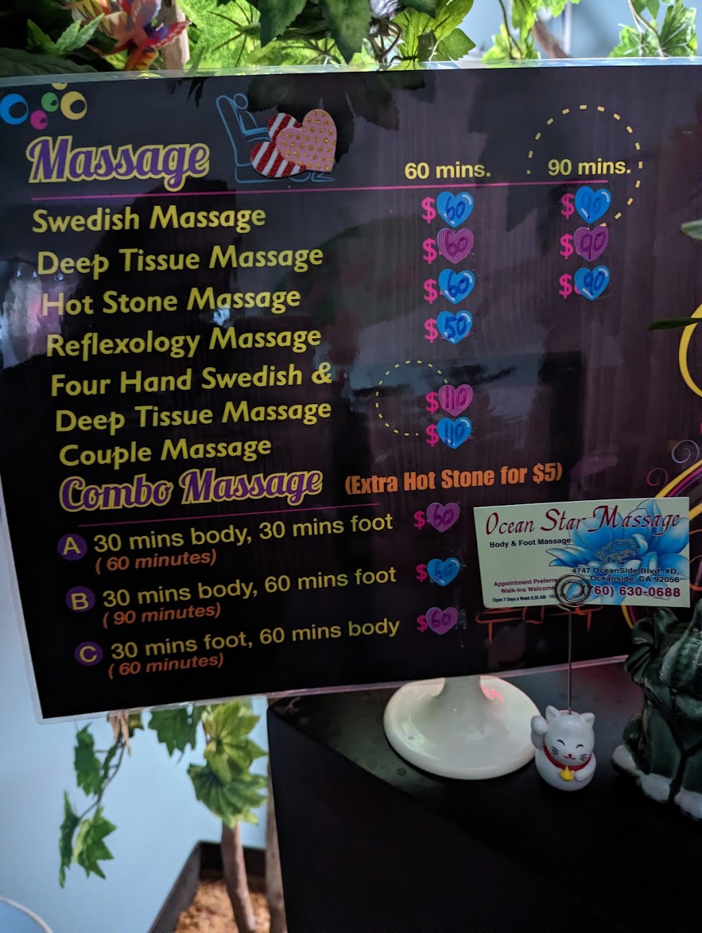 OCEANSTAR MASSAGE SPA | 4747 Oceanside Blvd D, Oceanside, CA 92056, USA | Phone: (760) 630-0688