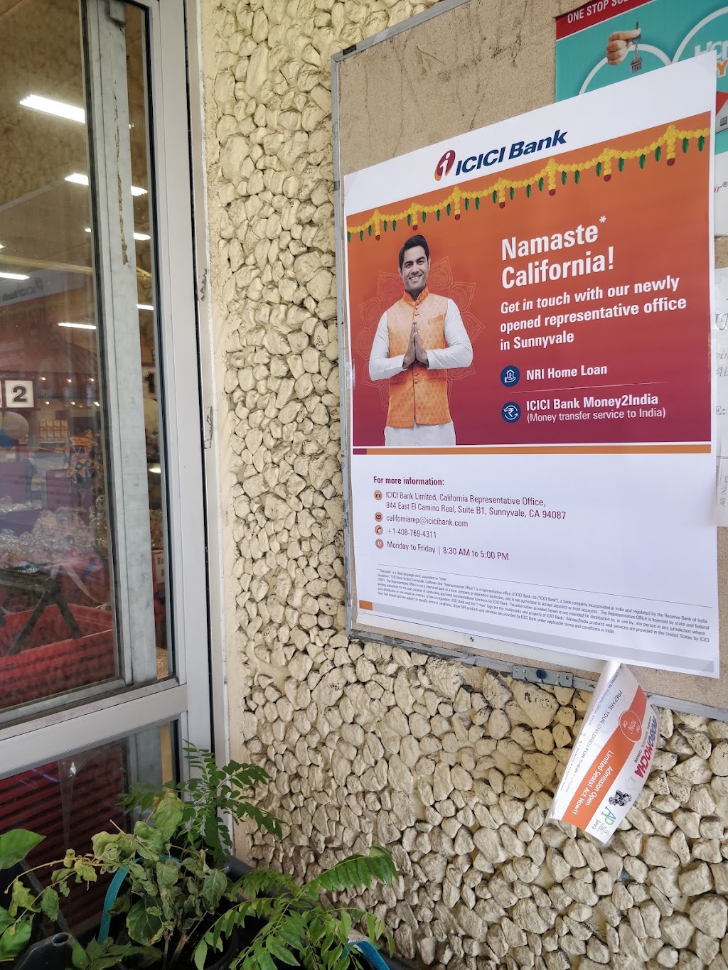 ICICI Bank Ltd California Representative Office | 844 E El Camino Real, Sunnyvale, CA 94087, USA | Phone: (408) 769-4311