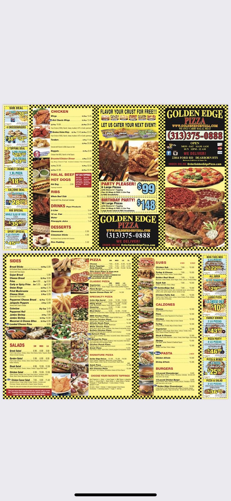 Golden Edge Pizza Dearborn Heights | 22014 Ford Rd, Dearborn Heights, MI 48127, USA | Phone: (313) 375-0888