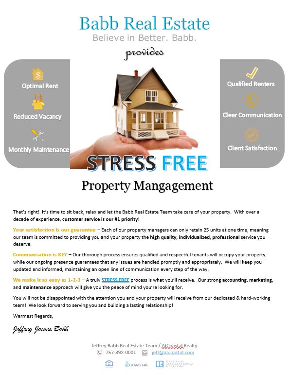 Babb Real Estate & Property Management | 582 Lynnhaven Pkwy STE 400, Virginia Beach, VA 23452, USA | Phone: (757) 892-0001