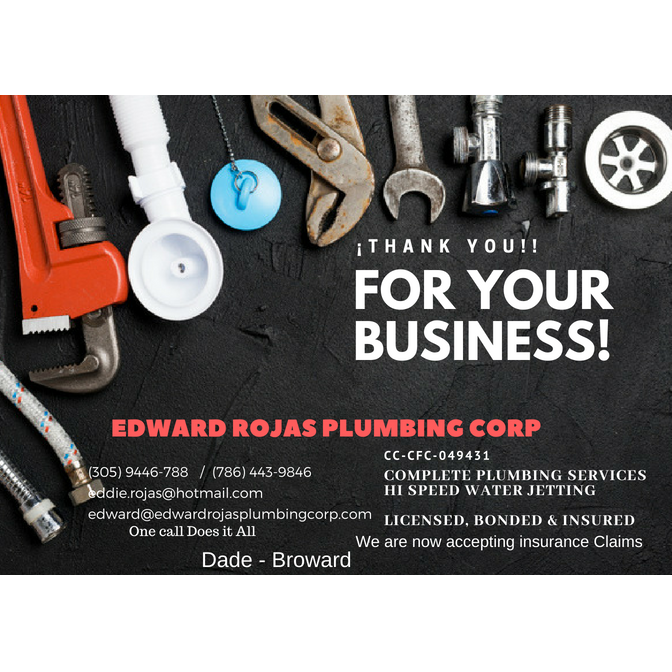 Edward Rojas Plumbing Corp | 880 NE 111th St, Biscayne Park, FL 33161, USA | Phone: (786) 443-9846