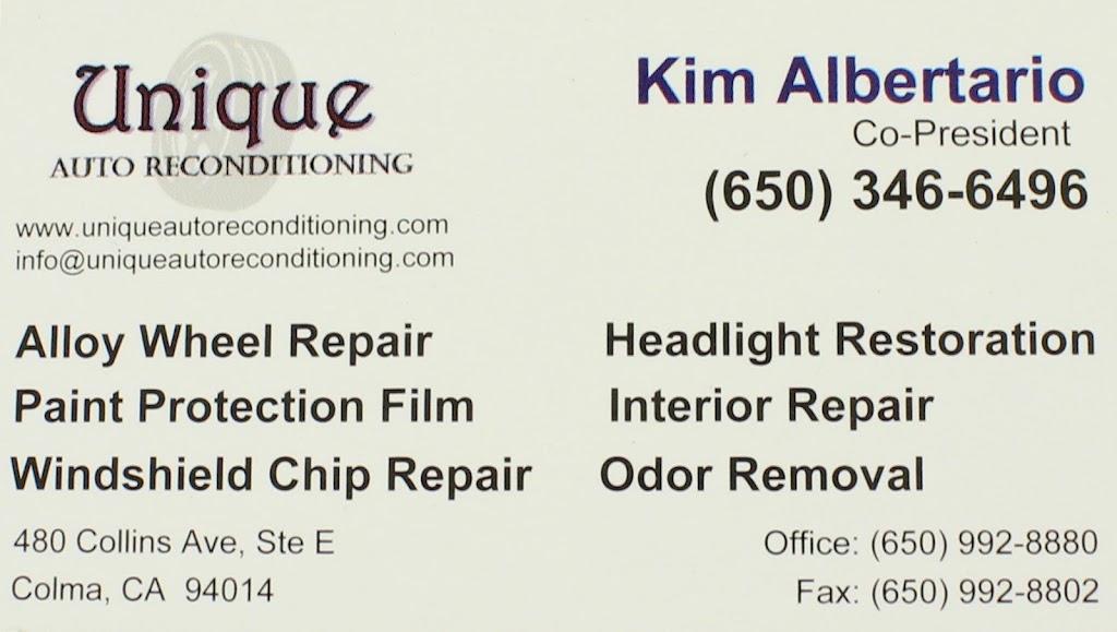 Unique Auto Reconditioning | 1427 Mission Rd # E, South San Francisco, CA 94080, USA | Phone: (650) 992-8880