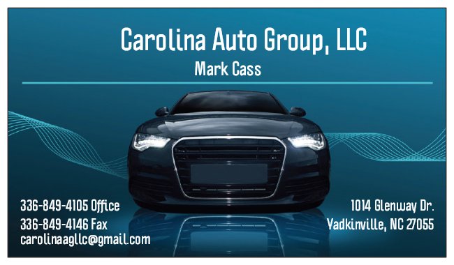 Carolina Auto Group LLC | 108 Sharon Dr, Yadkinville, NC 27055, USA | Phone: (336) 849-4105