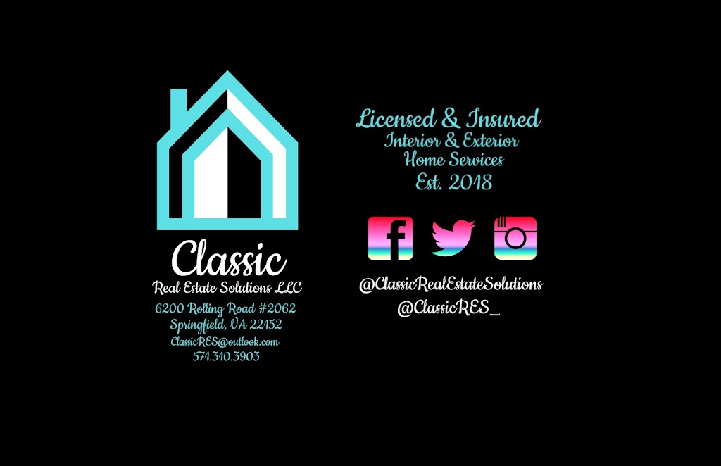 Classic Real Estate Solutions LLC | 6200 Rolling Rd #2062, Springfield, VA 22152, USA | Phone: (571) 310-3903