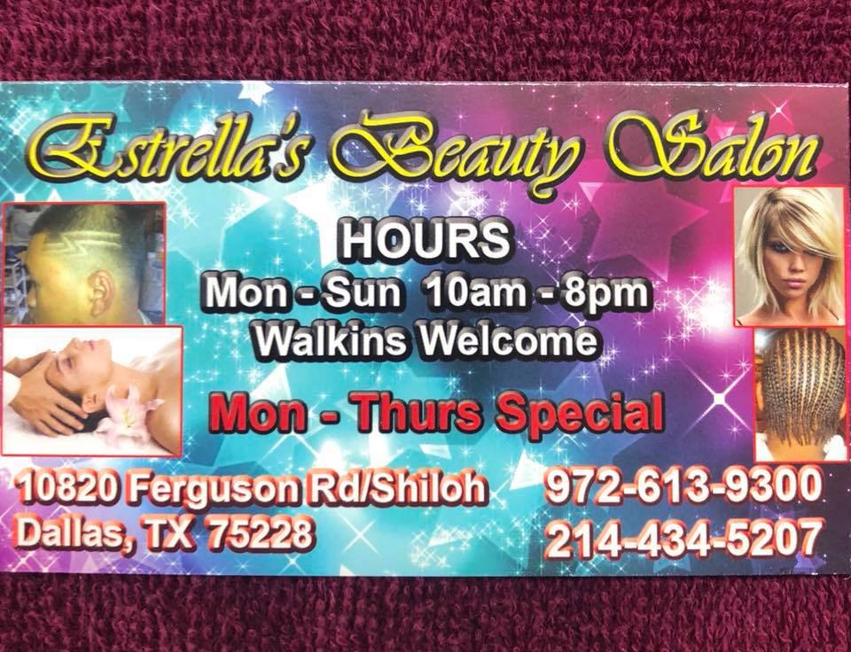 Estrellas Beauty Salon | 10824 Ferguson Rd, Dallas, TX 75228, USA | Phone: (214) 434-5207