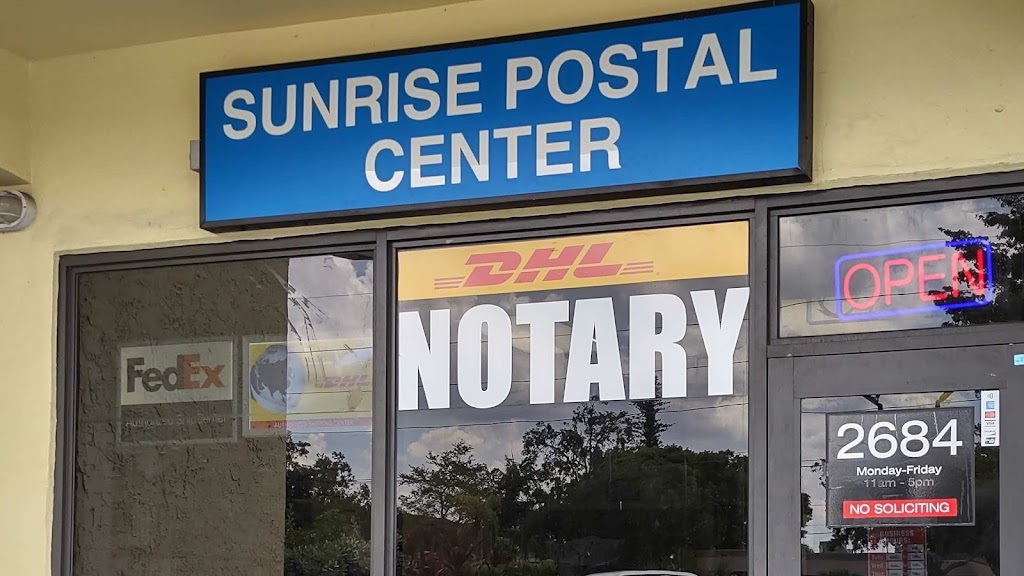 Sunrise Postal Center- DHL, Fedex, USPS, Fax, Mailbox and NOTARY Services | 2684 N University Dr, Sunrise, FL 33322, USA | Phone: (954) 766-4161