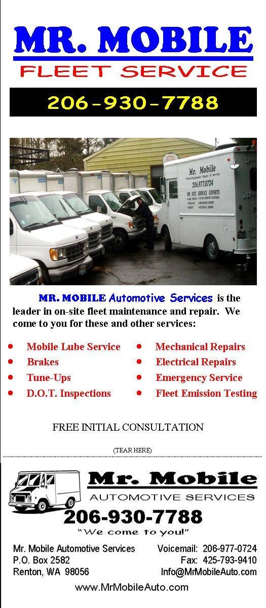 Mr Mobile Automotive Service | 4301 NE 4th St, Renton, WA 98056, USA | Phone: (206) 930-7788