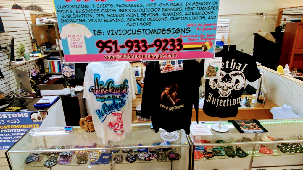 Vivid Custom Designs and T-Shirt Printing | 1435 S San Jacinto Ave, San Jacinto, CA 92583, USA | Phone: (951) 933-9233