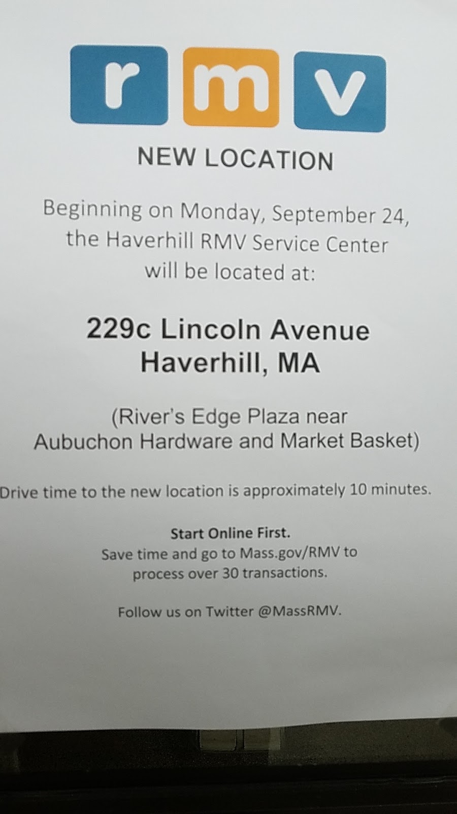 Massachusetts Registry of Motor Vehicles | 229c Lincoln Ave, Haverhill, MA 01830, USA | Phone: (857) 368-8000