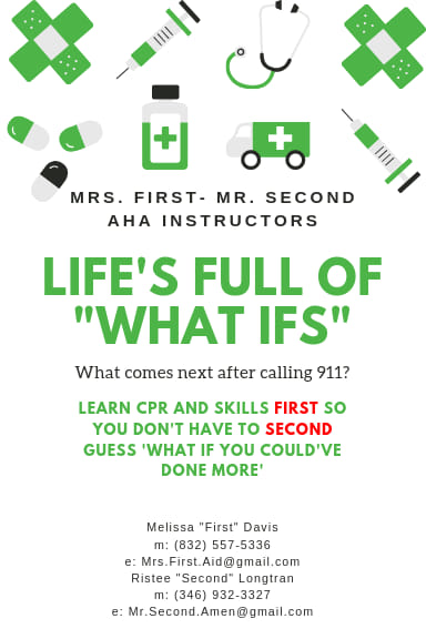 CPR WITH MRS. FIRST | 4407 28th St, Dickinson, TX 77539 | Phone: (832) 557-5336