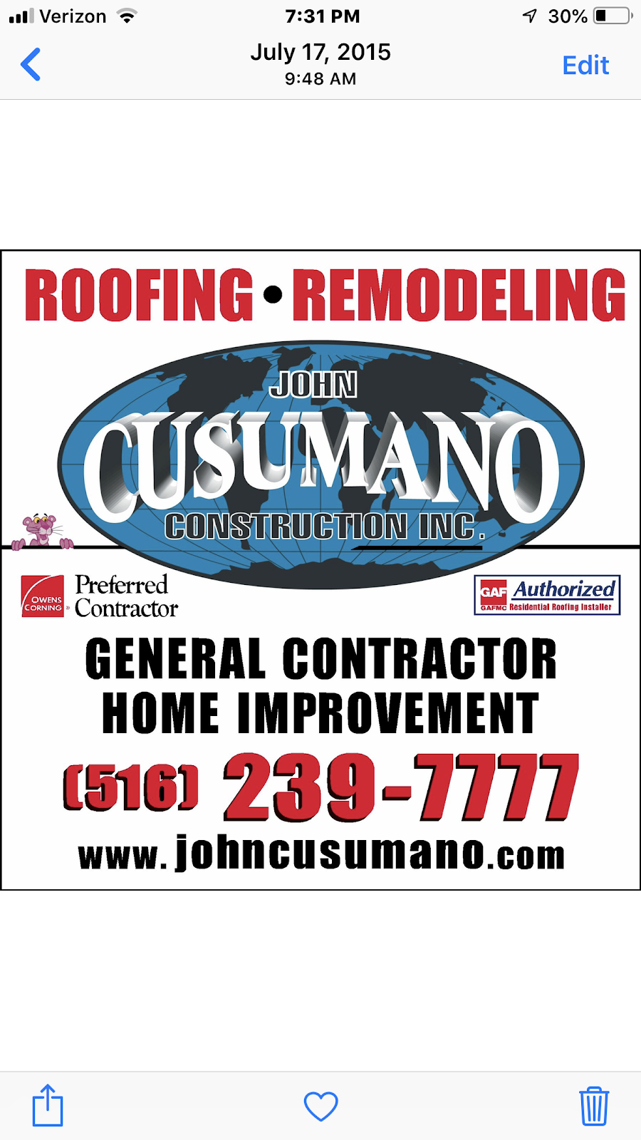 Cusumano Construction | 7 Hampton Rd, Oceanside, NY 11572, USA | Phone: (516) 250-1967