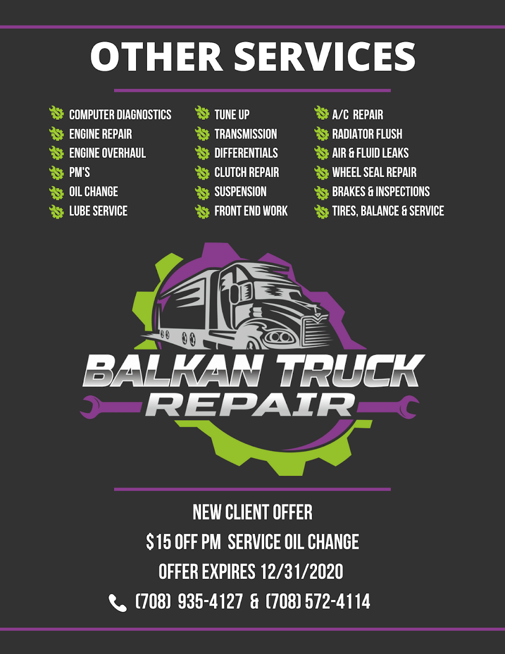 Balkan Truck Repair LLC | 7458 W 72nd St, Bridgeview, IL 60455, USA | Phone: (708) 572-4114