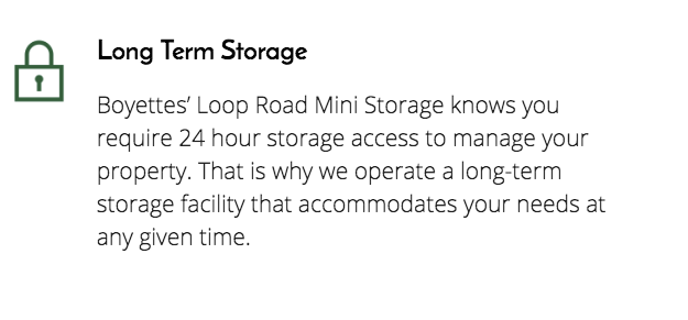 Boyettes’ Loop Road Mini Storage | 611 Loop Rd, Clayton, NC 27527, USA | Phone: (919) 369-8173