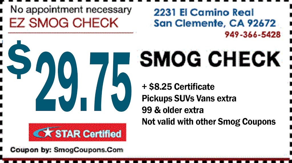 E Z Smog Check | 2231 S El Camino Real, San Clemente, CA 92672, USA | Phone: (949) 366-5428