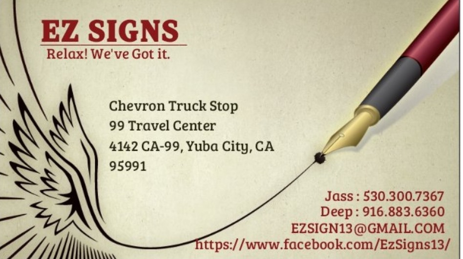 EZSIGNS | 4142 CA-99, Yuba City, CA 95993, USA | Phone: (530) 300-7367