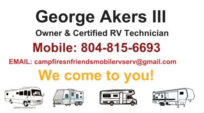 Campfires & Friends, LLC Mobile RV Service & Repair | 8781 Smiths Ln, North, VA 23128, USA | Phone: (804) 815-6693