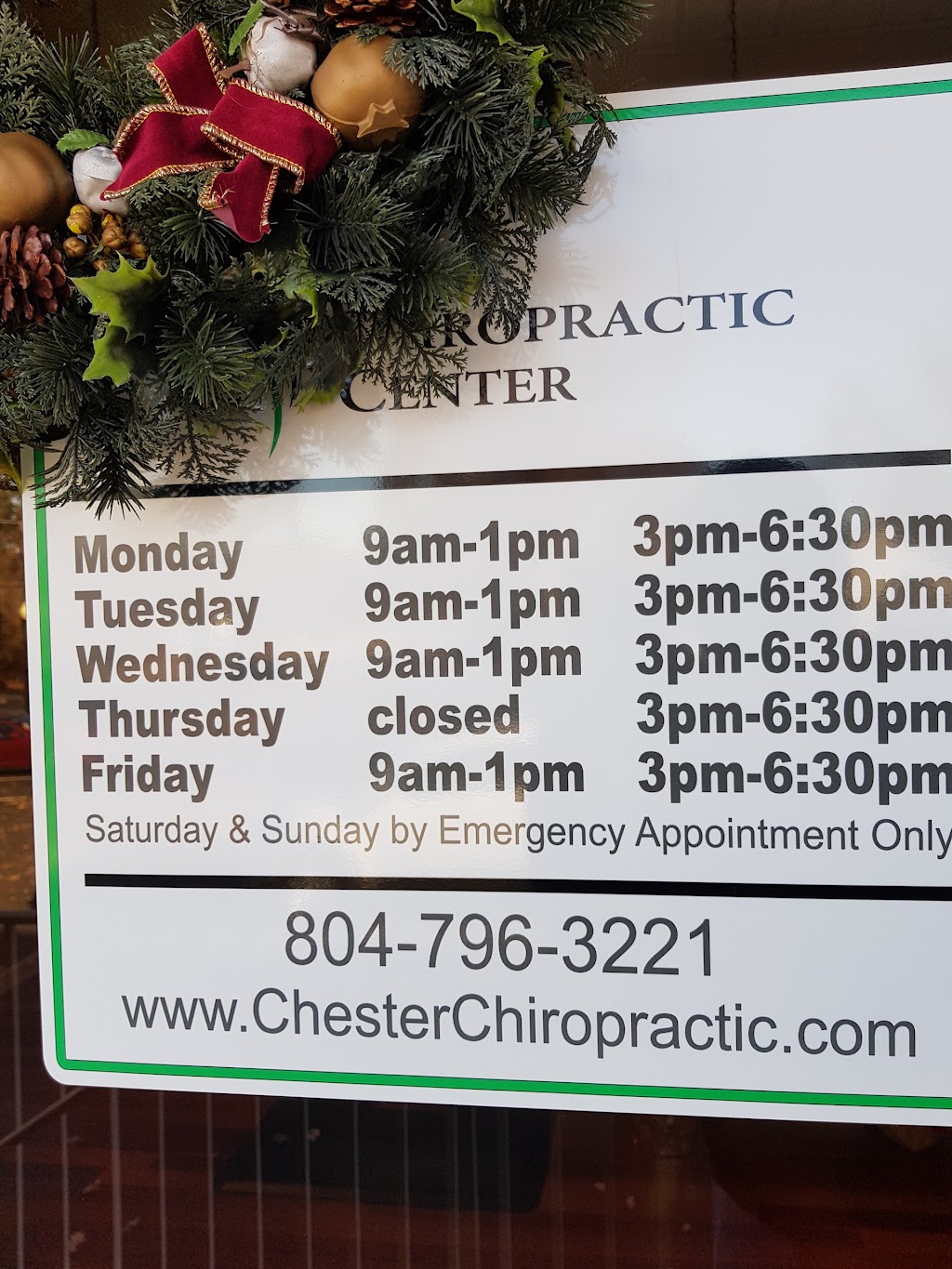Chester Family Chiropractic Center | 4700 Buckingham Ct, Chester, VA 23831, USA | Phone: (804) 201-9243