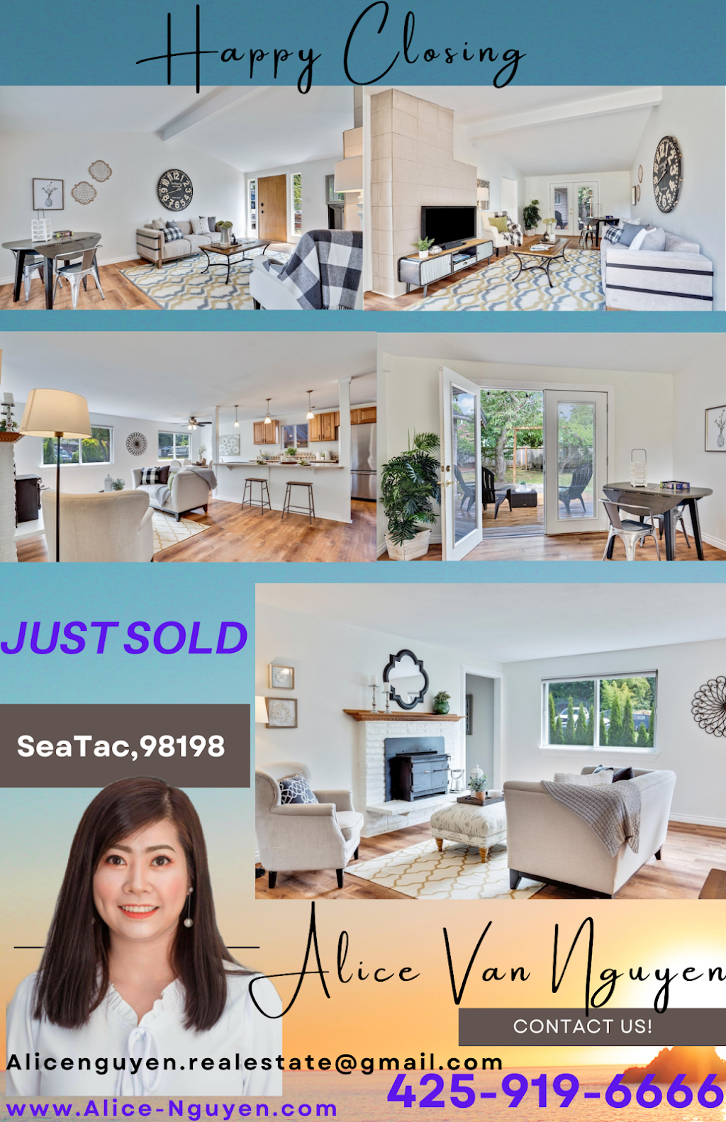 JUST SOLD REALTY_ Alice Van Nguyen - Real Estate Broker | 19515 N Creek Pkwy S #214, Bothell, WA 98011, USA | Phone: (425) 919-6666