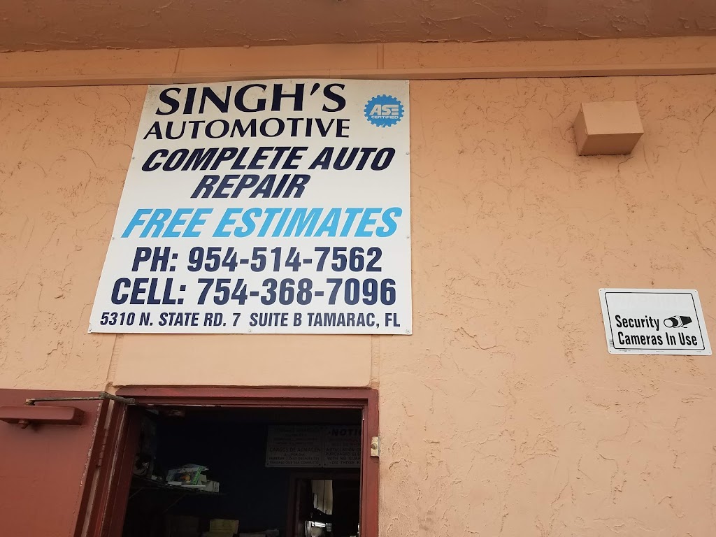 Singhs Automotive | 5310 N State Rd 7, Tamarac, FL 33319, USA | Phone: (754) 368-7096
