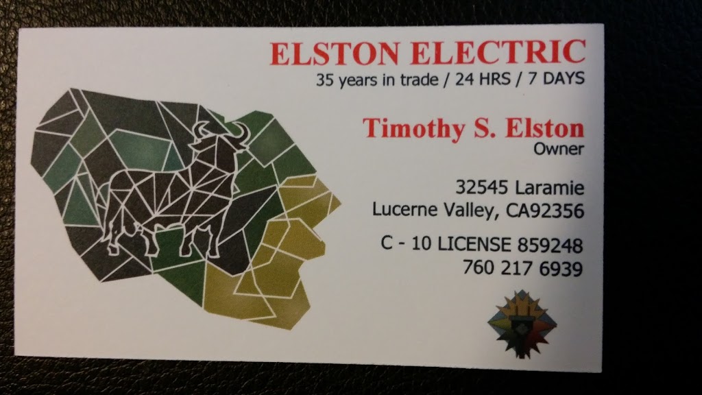 Elston Electric | 32545 Laramie St, Lucerne Valley, CA 92356, USA | Phone: (760) 217-6939