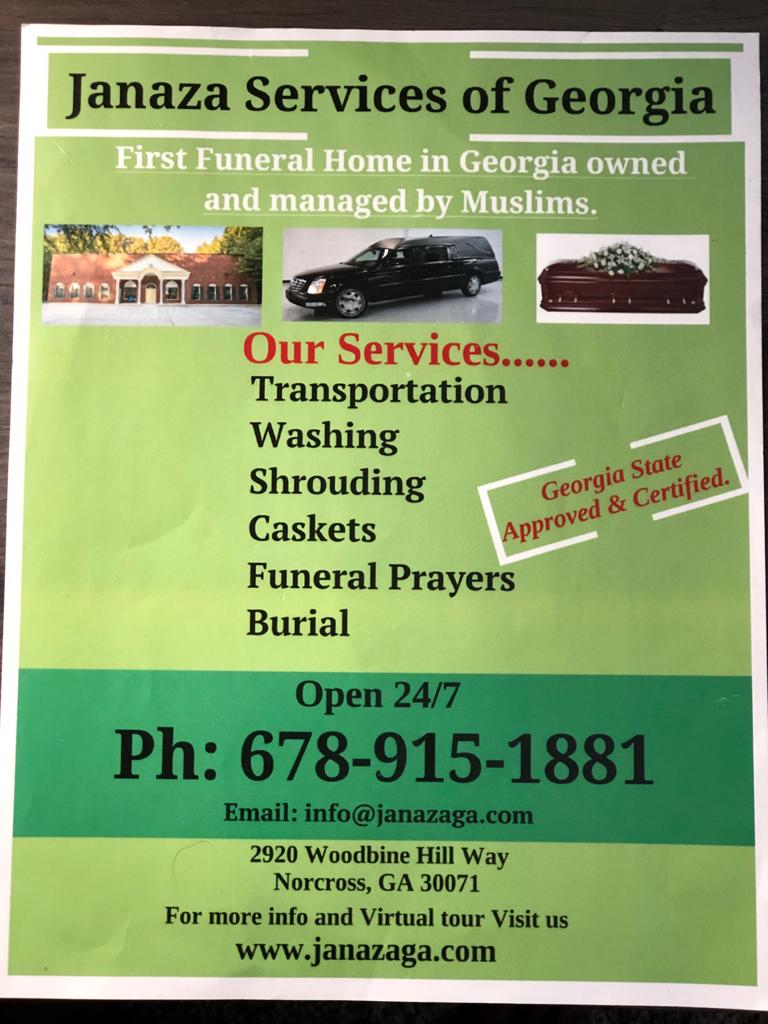 Janaza Services of GA Inc. | 2920 Woodbine Hill Way, Norcross, GA 30071, USA | Phone: (678) 915-1881