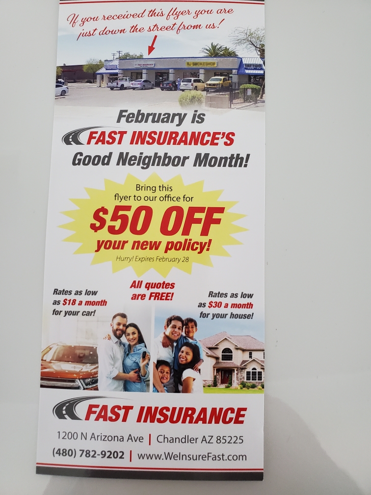 Fast Insurance | 1200 N Arizona Ave #3, Chandler, AZ 85225, USA | Phone: (480) 782-9202