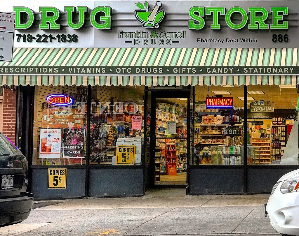 Franklin & Carroll Drugs | 886 Franklin Ave, Brooklyn, NY 11225, USA | Phone: (718) 221-1838