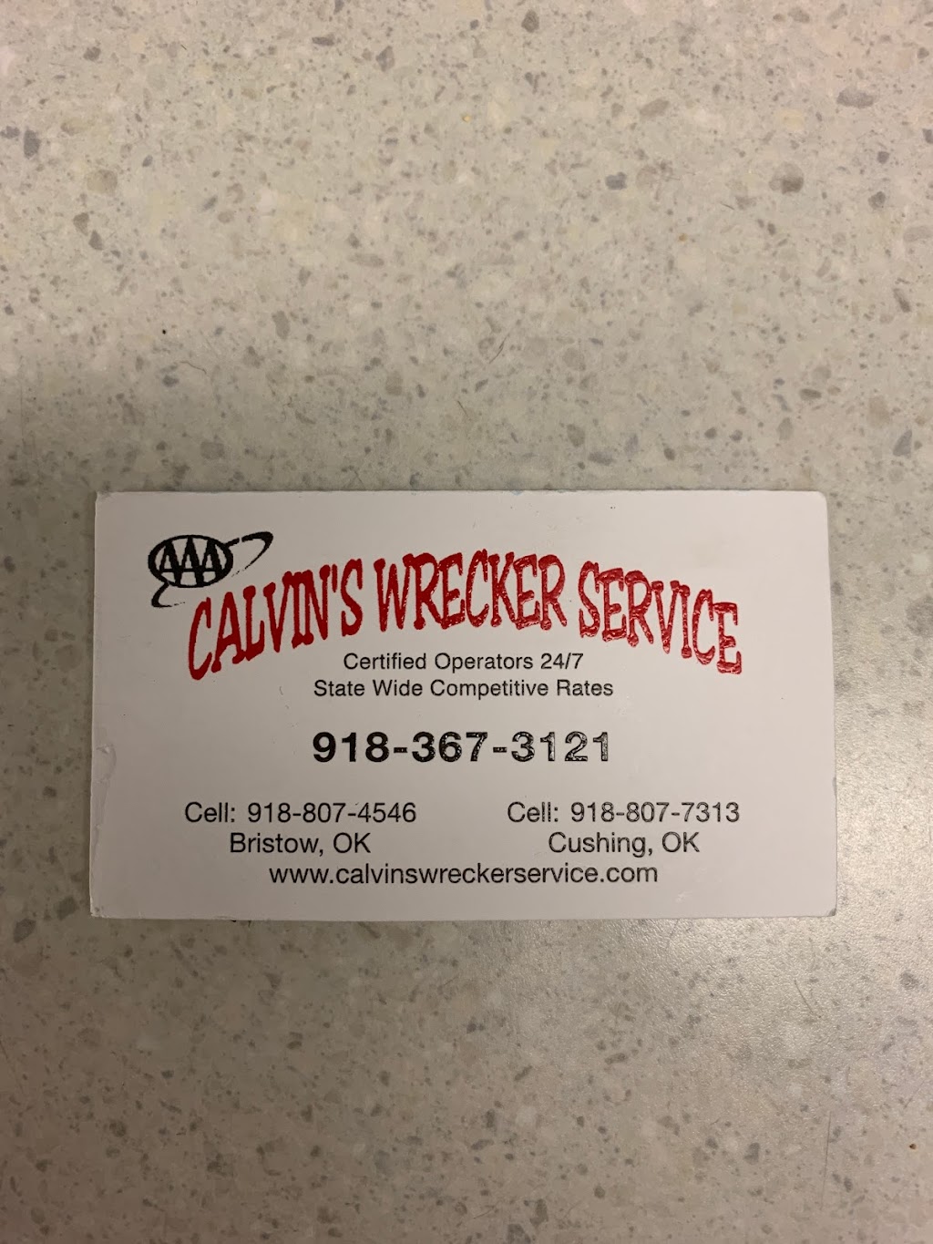 Calvins Wrecker Service | 518 E First Street Ave, Bristow, OK 74010, USA | Phone: (918) 367-3121