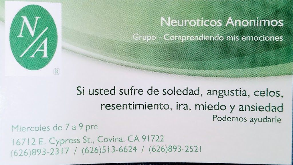 Neuróticos Anonimos Covina "Comprendiendo mis emociones" | 16712 E, Cypress St, Covina, CA 91722, USA | Phone: (626) 893-2521