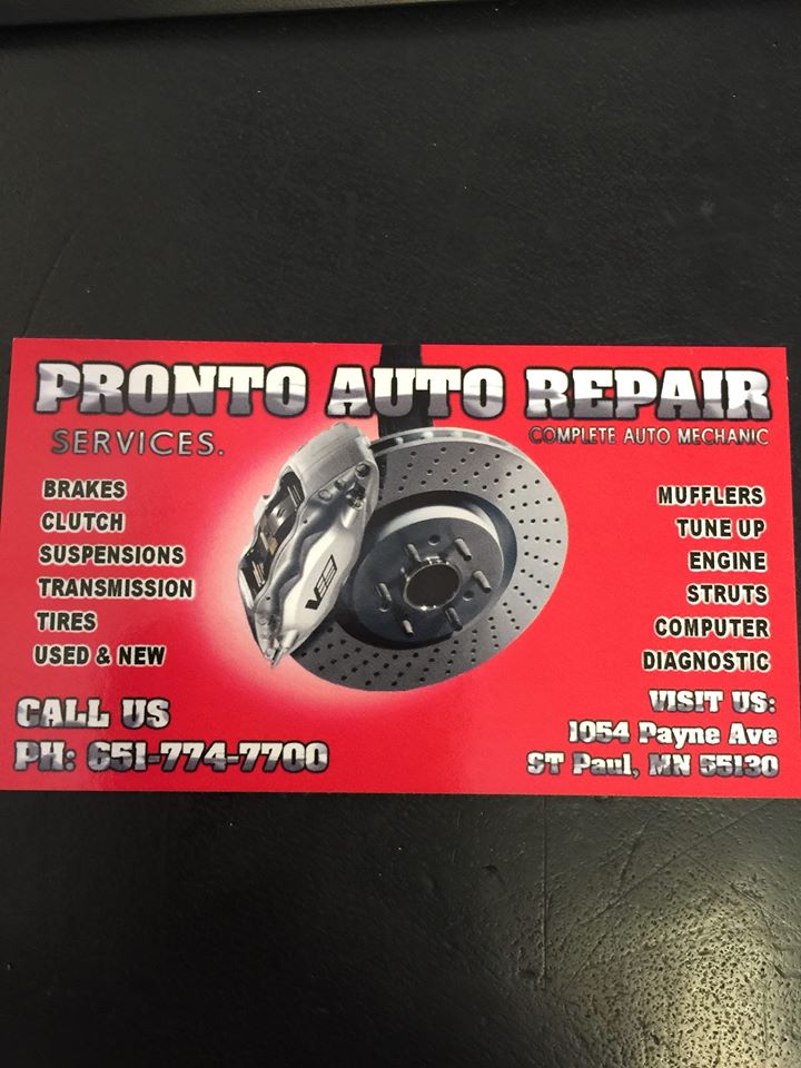 Pronto Auto Repair | 1054 Payne Ave, St Paul, MN 55130, USA | Phone: (651) 774-7700