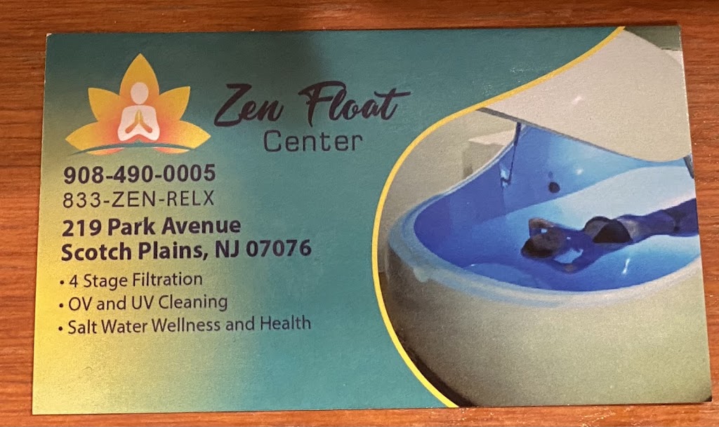 Zen Float Center - Salt Flotation Meditation | 219 Park Ave, Scotch Plains, NJ 07076, USA | Phone: (908) 490-0005