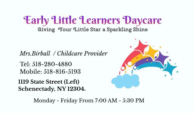 Early Little Learners Daycare | 1119 State St, Schenectady, NY 12304, USA | Phone: (518) 280-4880