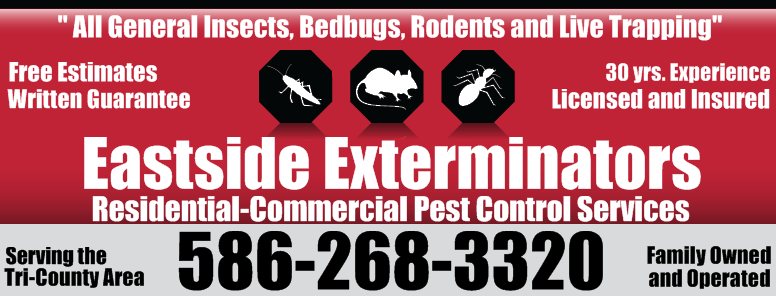 Eastside Exterminators | 46287 Custer Ave, Utica, MI 48317, USA | Phone: (586) 268-3320