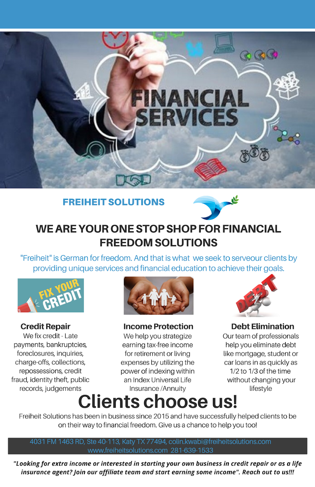 Freiheit Financial Solutions | 4031 FM 1463 STE 40-113, Katy, TX 77494, USA | Phone: (281) 639-1533