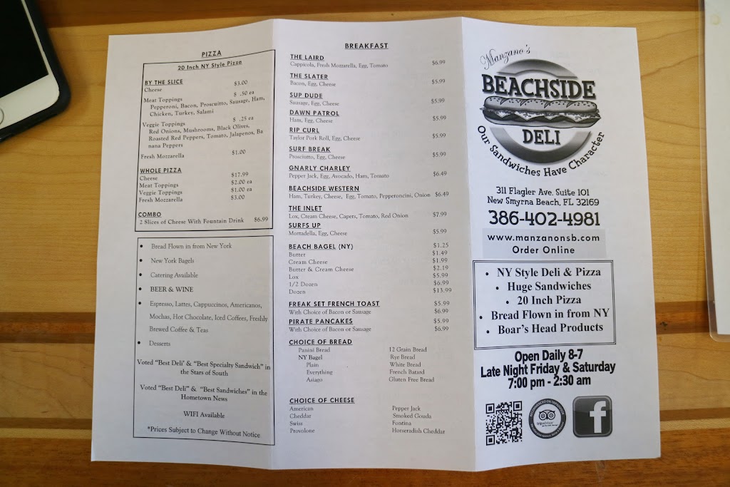 Manzanos Beachside Deli | 311 Flagler Ave Suite 101, New Smyrna Beach, FL 32169, USA | Phone: (386) 402-4981