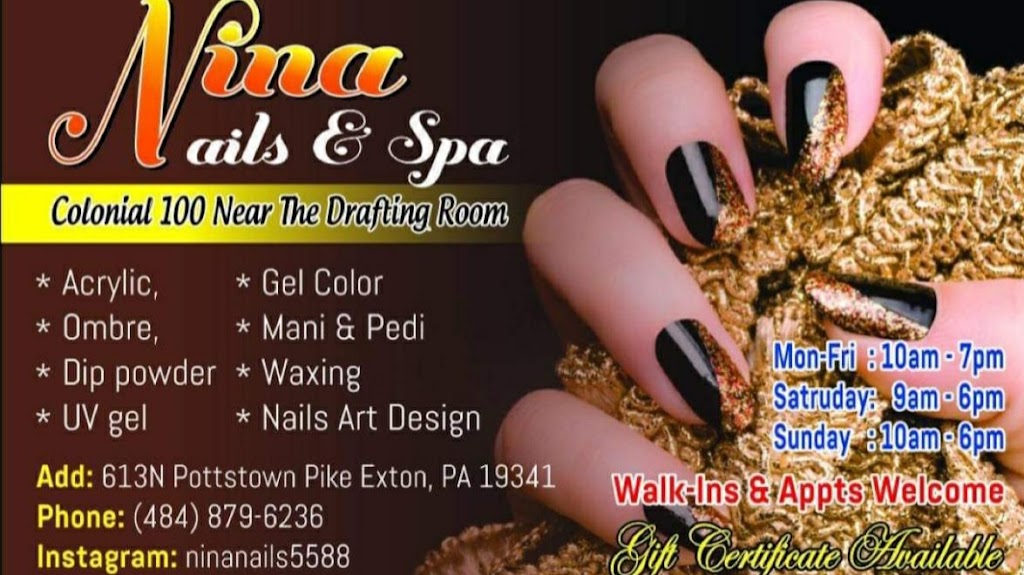 Nina Nails & Spa | 613 N Pottstown Pike, Exton, PA 19341, USA | Phone: (484) 879-6236