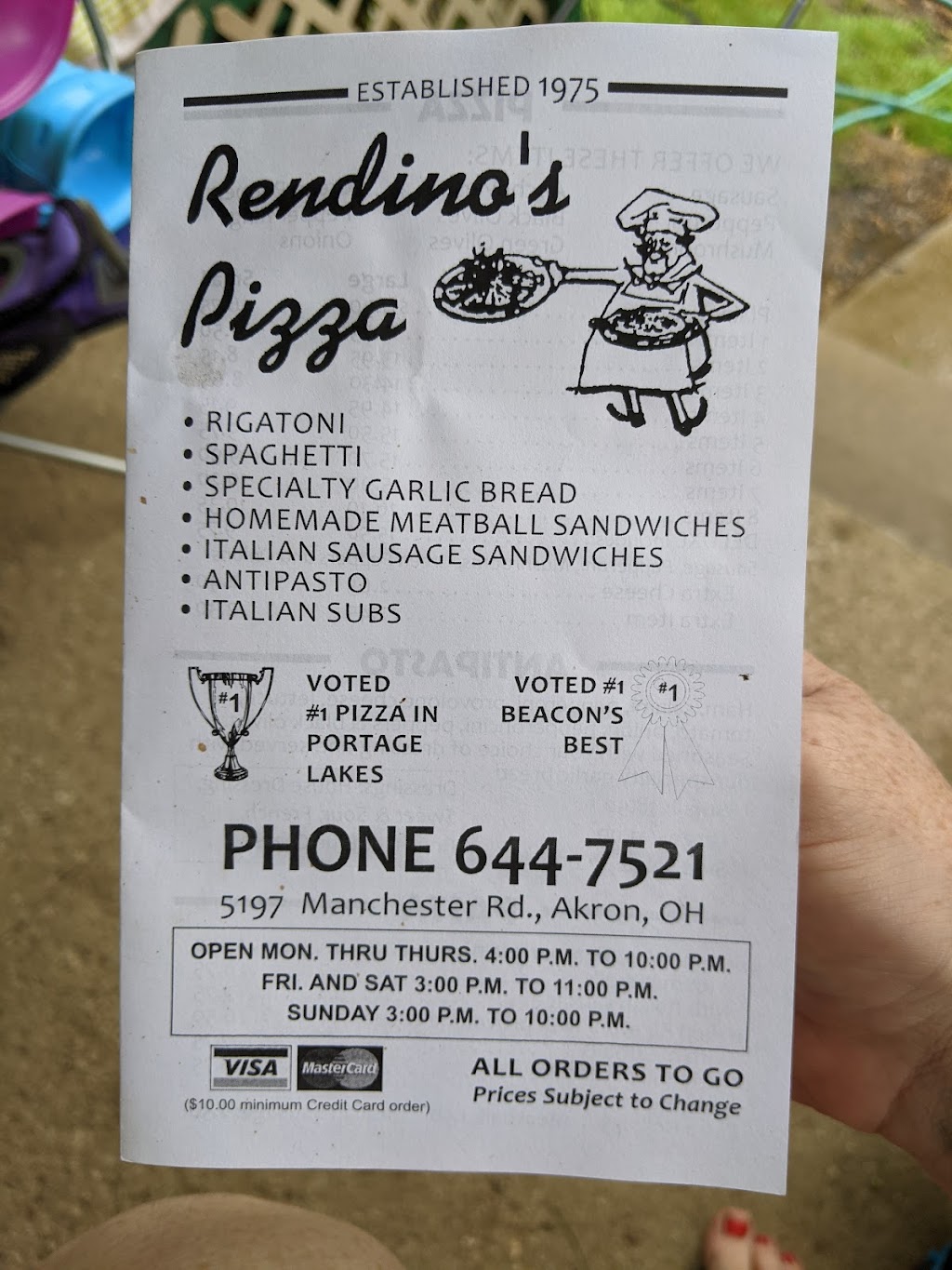 Rendinos Pizza and Pasta | 5197 Manchester Rd, Akron, OH 44319, USA | Phone: (330) 644-7521