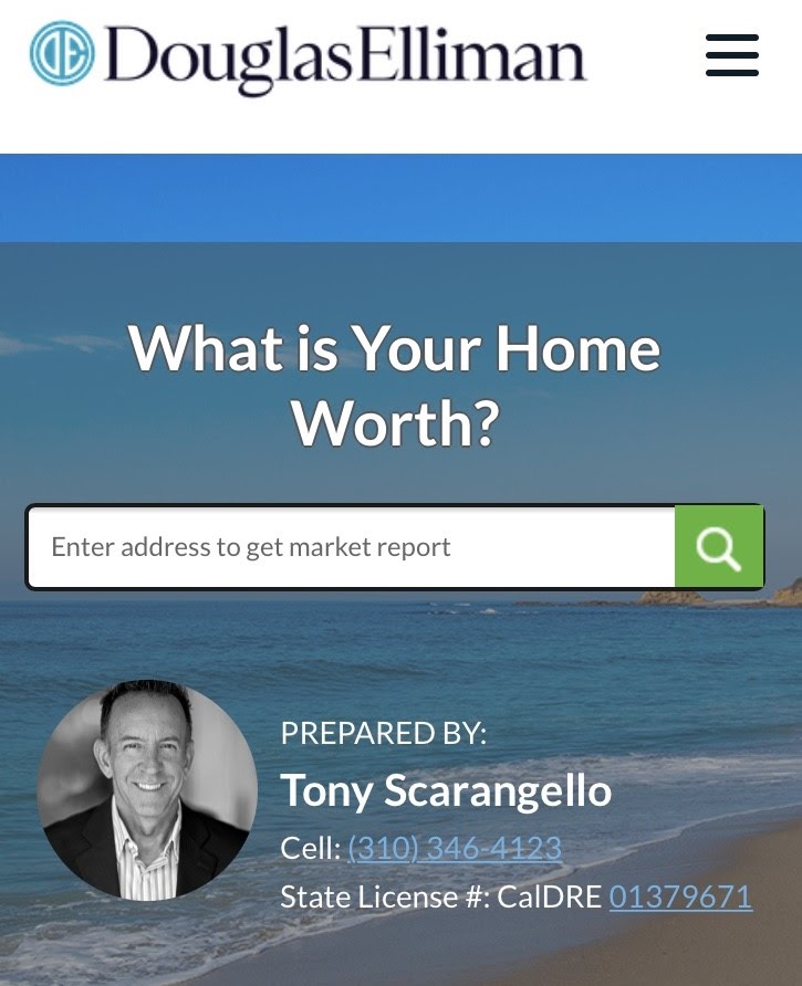 Tony Scarangello: Realtor Douglas Elliman Real Estate | 3701 Highland Ave Suite 200, Manhattan Beach, CA 90266, USA | Phone: (310) 346-4123