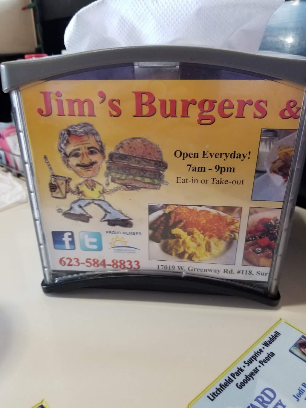 Jims Burgers & Eggs | 17019 W Greenway Rd, Surprise, AZ 85388, USA | Phone: (623) 584-8833