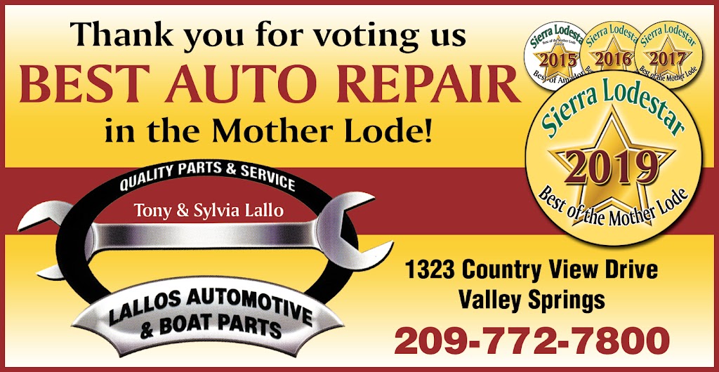 Lallos Automotive and Sylvias Car Wash | 1323 Country View Dr, Valley Springs, CA 95252, USA | Phone: (209) 772-7800